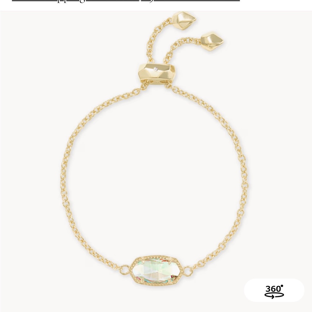 Elaina Gold Adjustable Chain Bracelet in Dichroic Glass